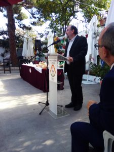 Manuel Lozano Tébar en su intervención al recoger el premio